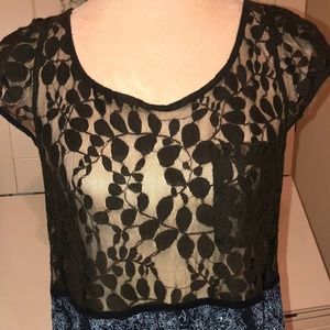 Free People lace ruffle blouse